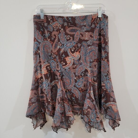 Y2K Evie Womens Knee Length Skirt Size 12 Paisley Jellyfish Fairy Goblincore - Picture 1 of 8